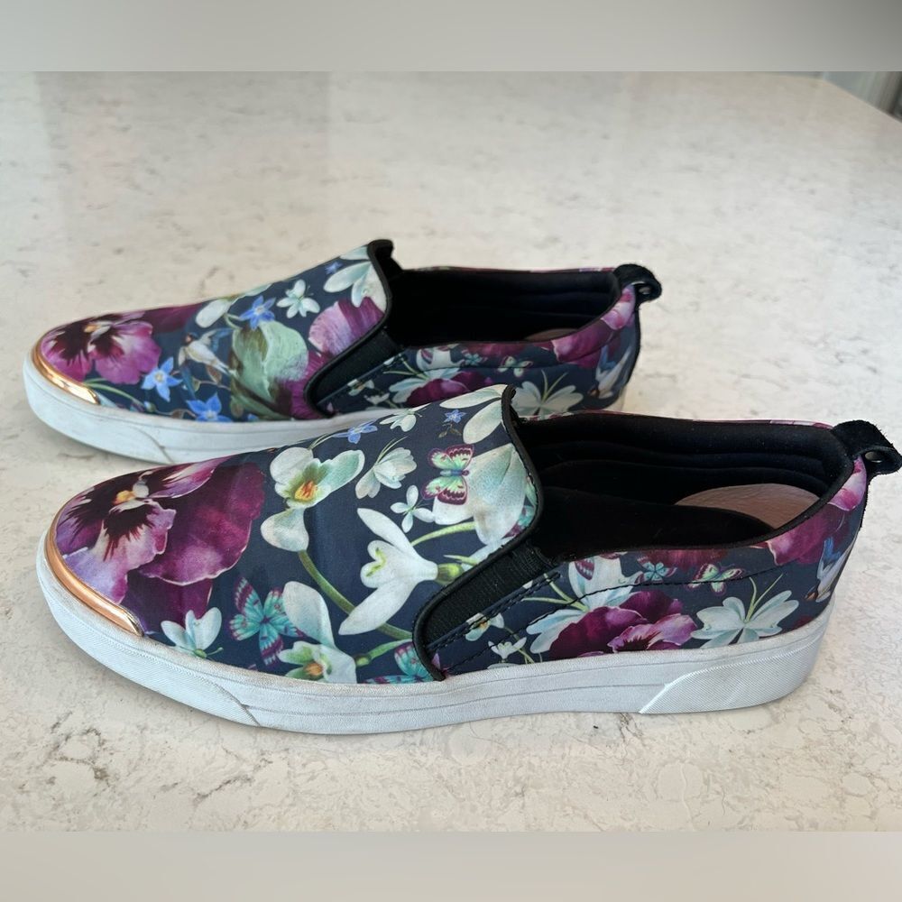 Ted Baker Tancey vivid floral print slip on sneakers